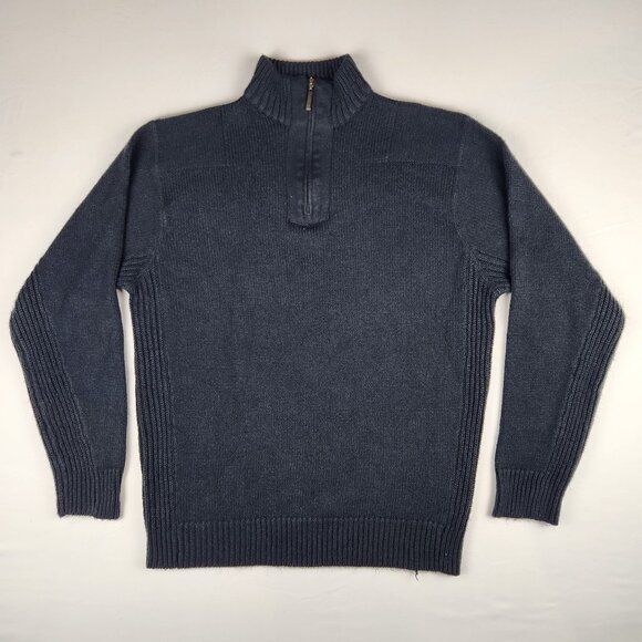 Britches XL Pullover Sweater Black 1/4 Zip Business Casual Dark Academia Warm - Picture 1 of 11